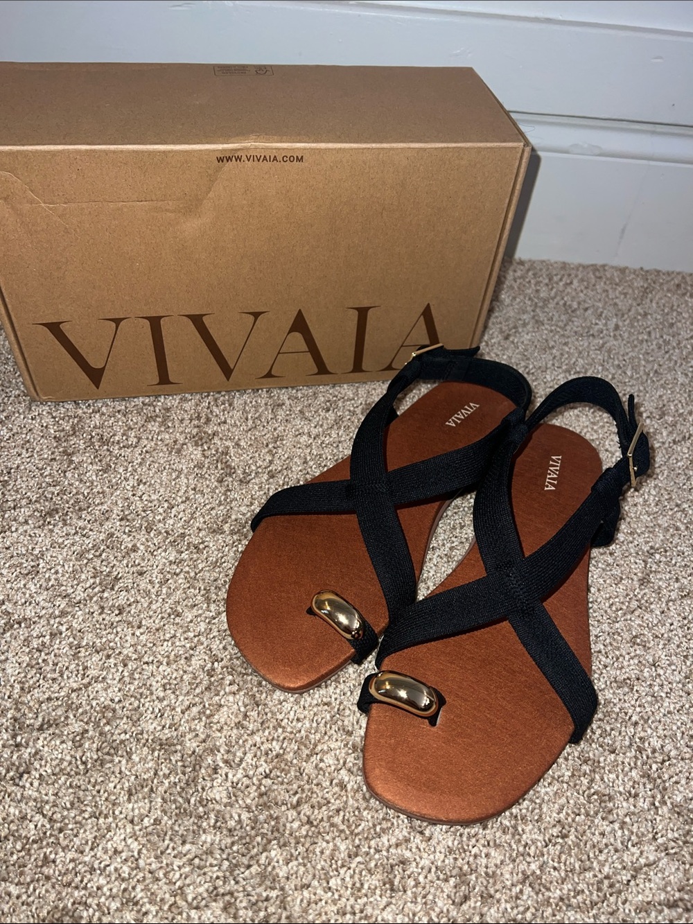 VIVAIA Derorice Black Antique Weave Sandal